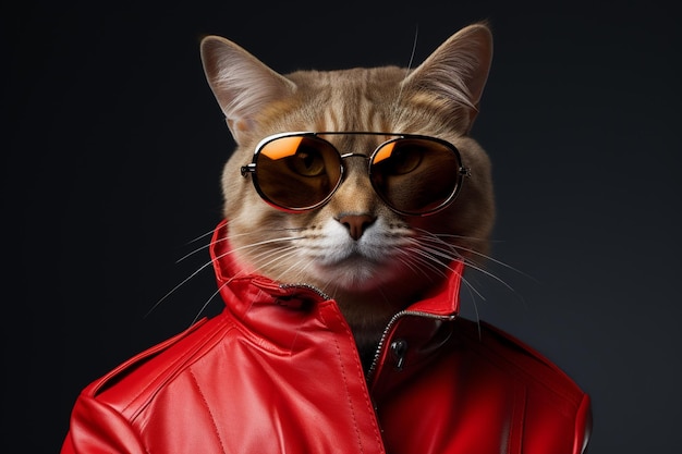 Cat como súper modelo vistiendo un fondo limpio para fotografías comerciales súper cool y de moda