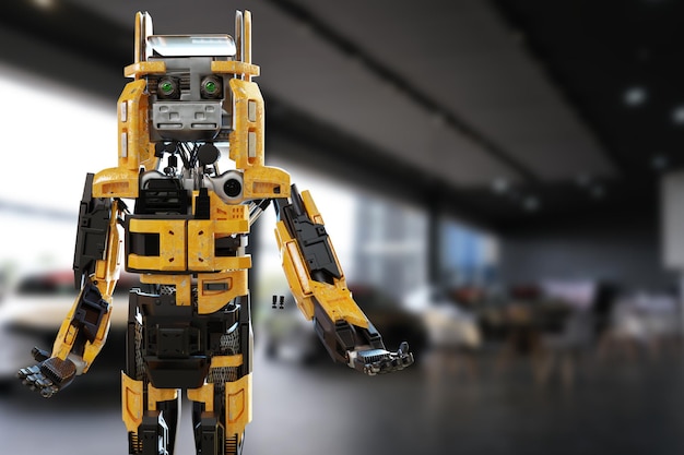 Cat-Roboter für Industrie 40 3D-Rendering-Kommunikation mit Menschen kybernetisch