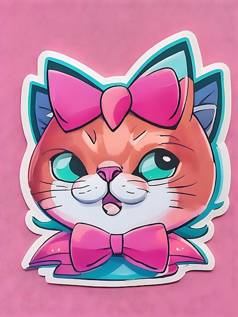 Foto cat stiker en vector generado por designai