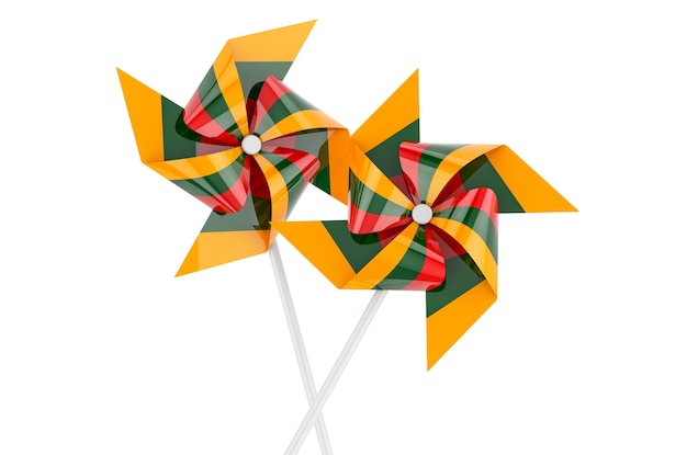 Cata-vento com renderização em 3D da bandeira lituana
