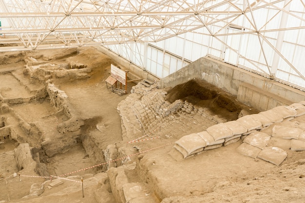 Catalhoyuk Konya (Turquía). Construido en el 9000 a. C. Anatolia Central, fue hace 9 mil años es un lugar de asentamiento neolítico muy grande.