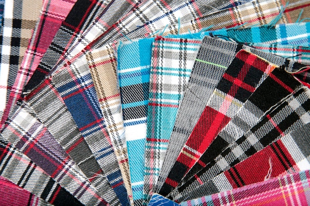 Catálogo de colores de tela a cuadros Set Tartan Seamless Pattern