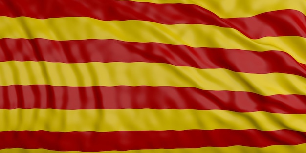 Foto cataluña ondeando bandera fondo 3d ilustración