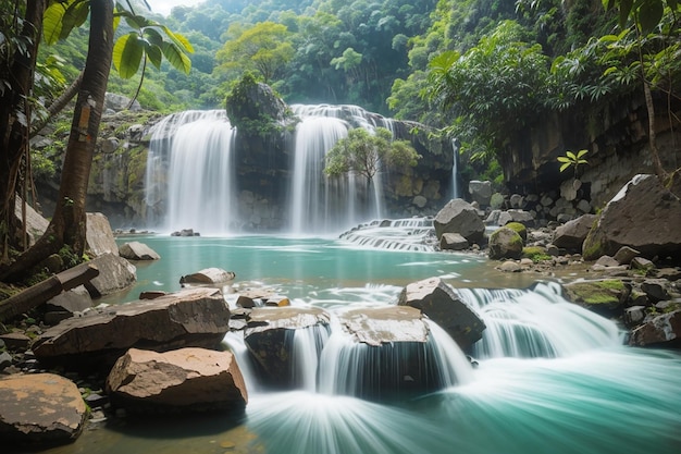 Catarata en la naturaleza de Tailandia