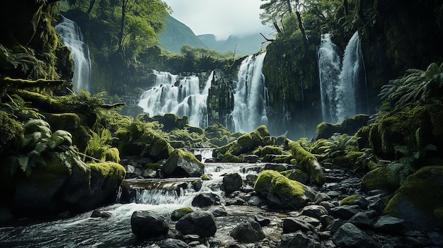 Foto cataratas en el bosque tropical