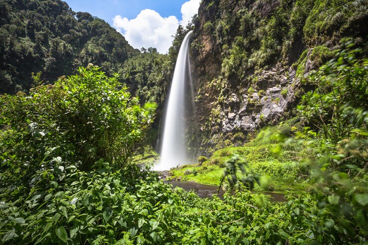 Foto cataratas y bosques de cóndor machay en el sangolqui ecuatoriano