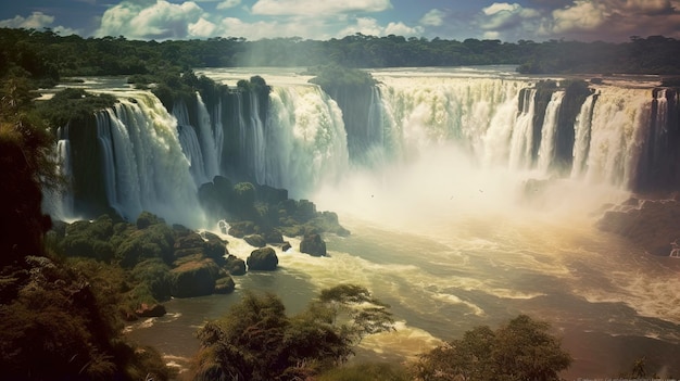 Cataratas do Iguaçu argentina brasil poderosas cachoeiras exuberantes Criado com tecnologia Generative AI