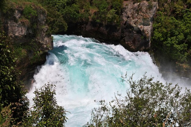 Las cataratas Huka en Nueva Zelanda