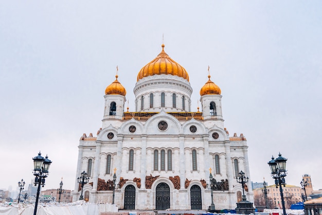 Catedral de Cristo Salvador em Moscou, Rússia, dia de inverno