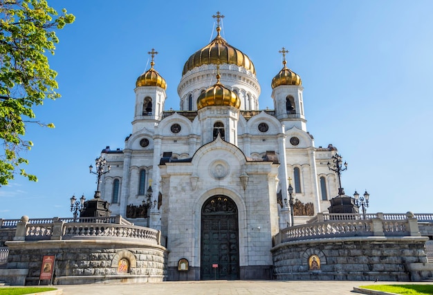 Foto catedral de cristo salvador na cidade de moscou rússia