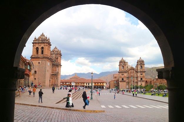 Catedral de Cusco e a Igreja Iglesia de la Compania de Jesus em Cusco, Peru