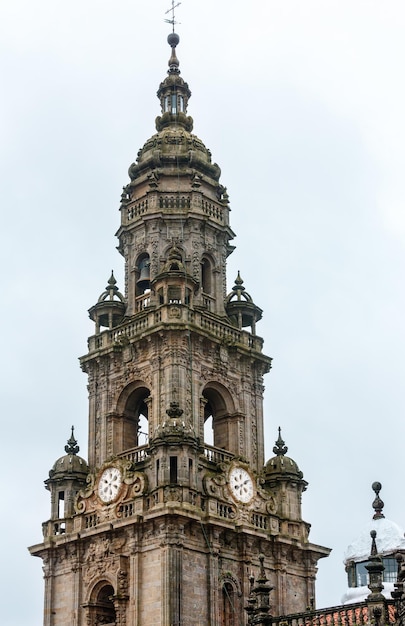 Catedral de Santiago de Compostela (vista superior da torre sineira), Espanha.