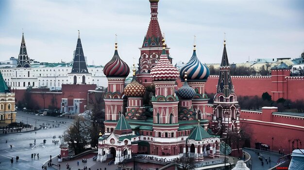 Catedral de São Basílio na Praça Vermelha, em Moscou, Rússia