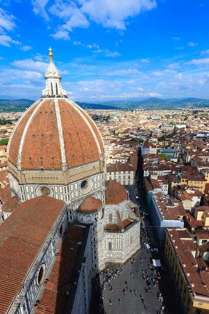 Catedral de Florencia desde el campanario de Giotto, panorama italiano