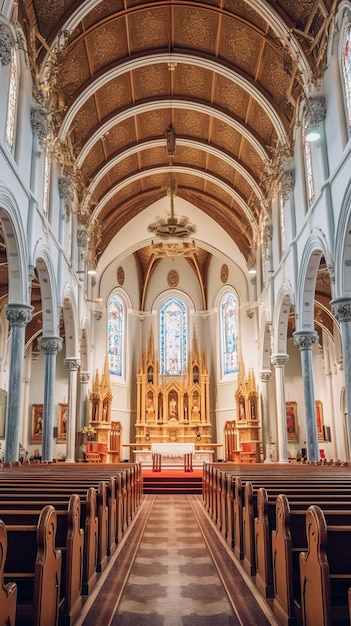 Catedral de la iglesia grande vacía