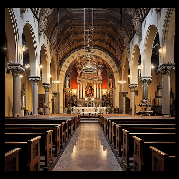 Catedral de la iglesia grande vacía