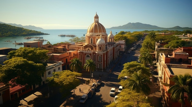 Foto la catedral de león, nicaragua, vista desde lo más alto