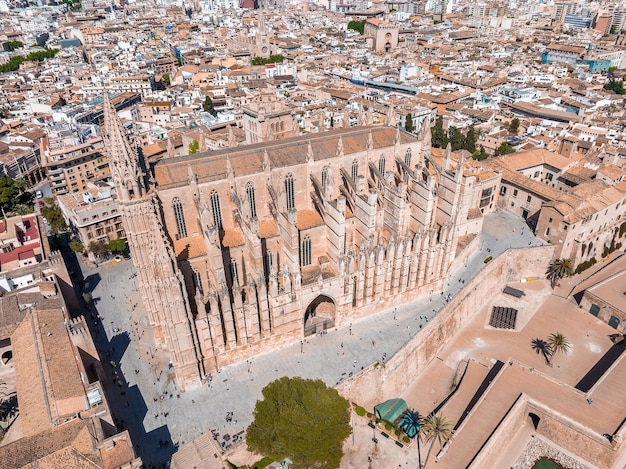 Catedral medieval gótica de palma de mallorca na espanha