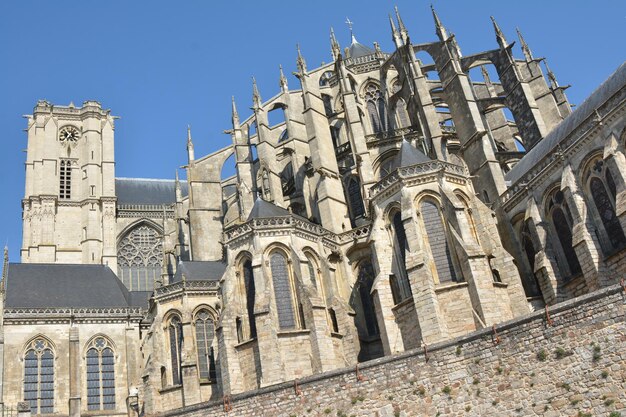 Catedral romana e gótica de São Julião em Le Mans, Sarthe Pays de la Loire, França