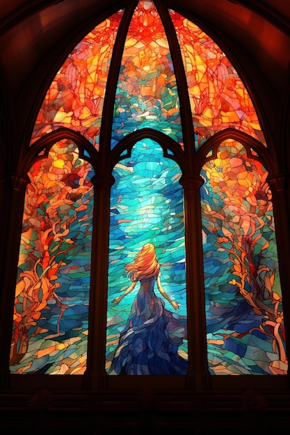Catedral vitral igreja vidro de janela colorido