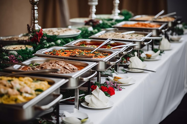 Catering buffet de bodas para banquetes y hostelería.