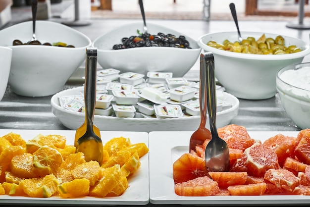 Catering buffet em restaurante de luxo