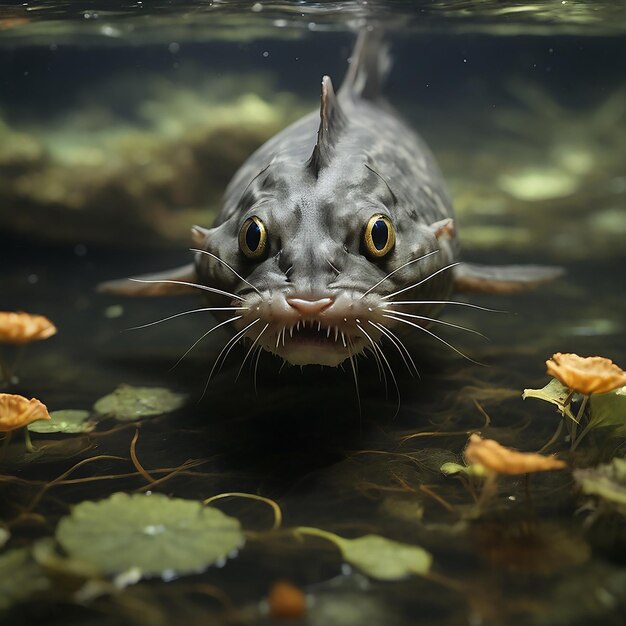 Foto catfish mystical dive in die verborgenen reiche des süßwassers majesty ai generiert