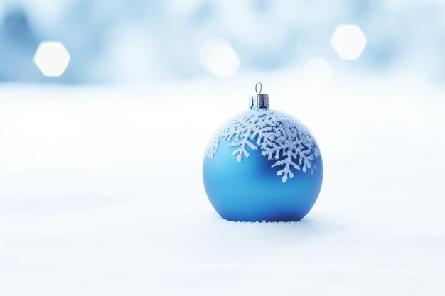 Foto cativante bolacha azul na neve amplo espaço para cópia criativa