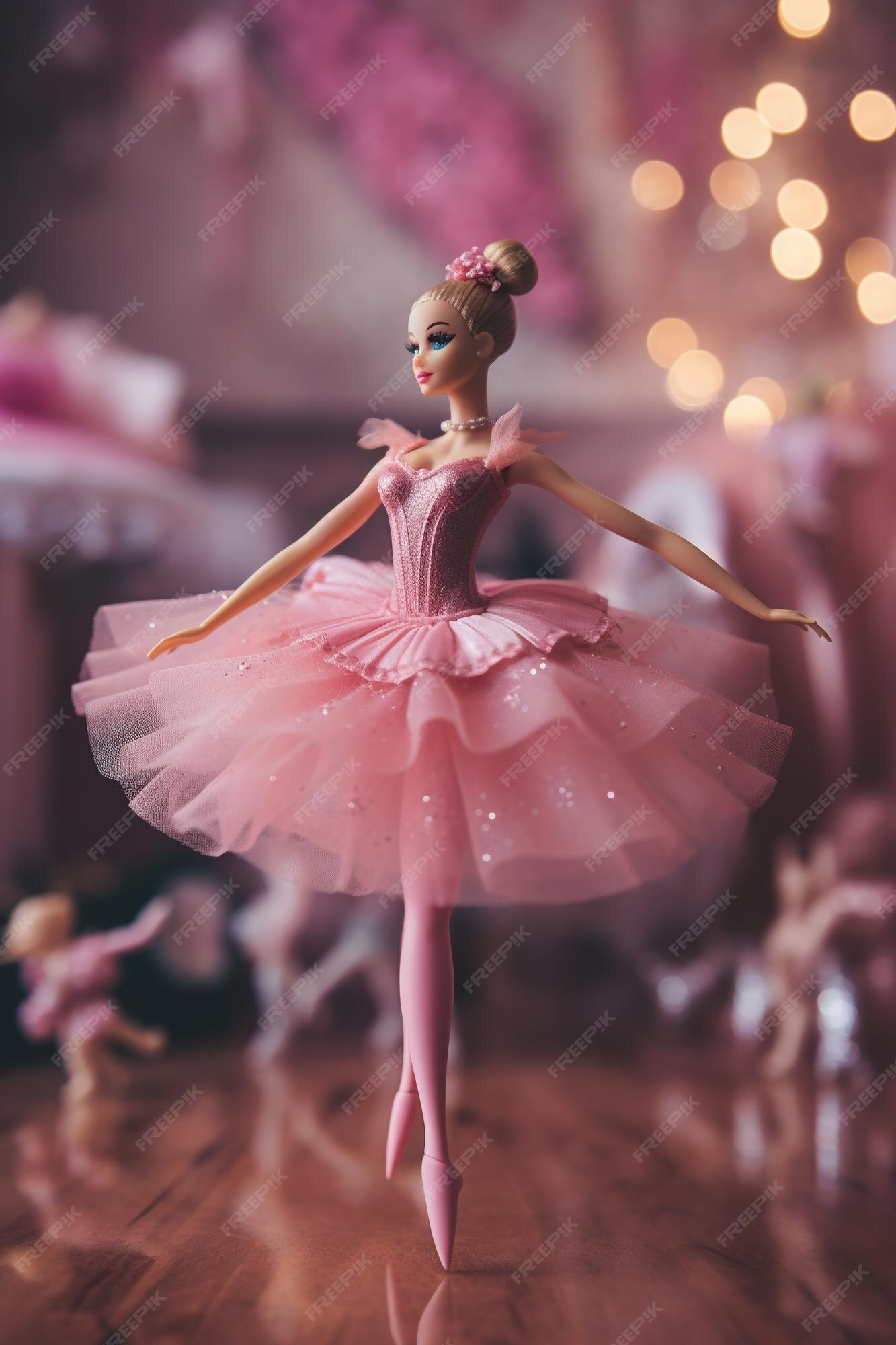 Roupa Para Boneca Barbie De Dança E Balé Com Bolsa E Flores