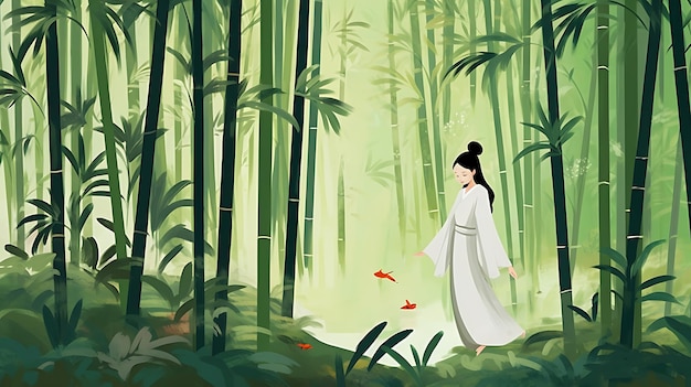 Cativante natureza morta floral, ilustrações minimalistas e animadas de uma jovem em 2D