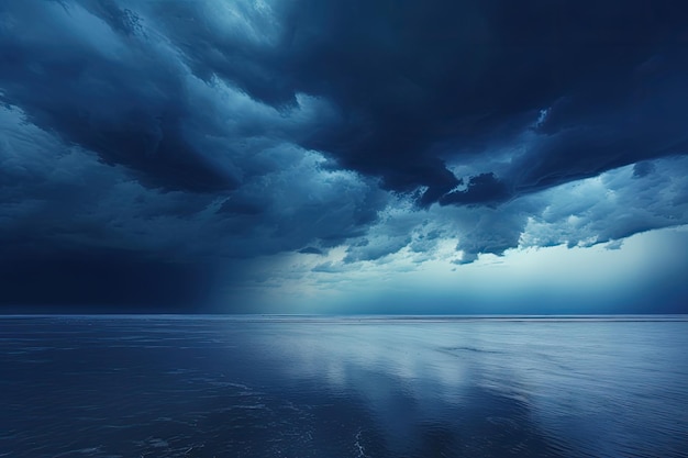 Cativante paisagem vazia ampla visão longa da foto azul clima