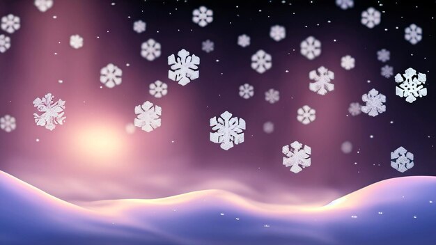 Cativante Sinfonia de Flocos de Neve Escena hipnotizante com atmosfera de sonho e cores suaves Um inverno
