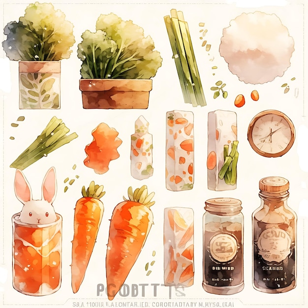 Foto cativantes desenhos de frutas em aquarela para uma experiência lúdica e colorida