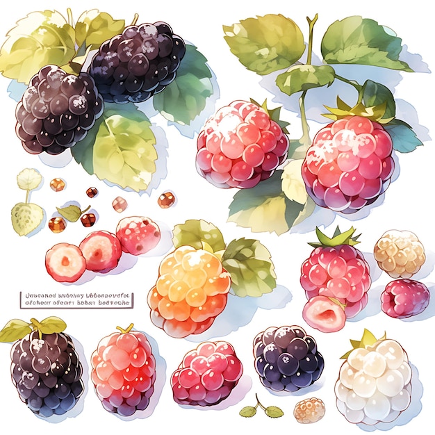 Cativantes desenhos de frutas em aquarela para uma experiência lúdica e colorida