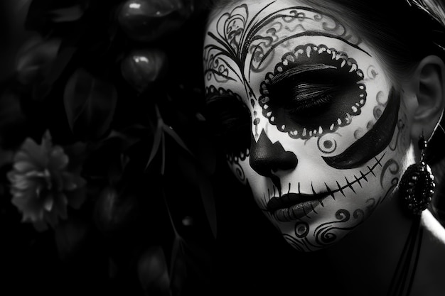 Catrina en blanco y negro