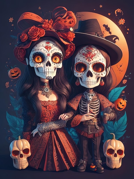 Catrina, um ícone cultural das celebrações do Halloween e do Dia dos Mortos
