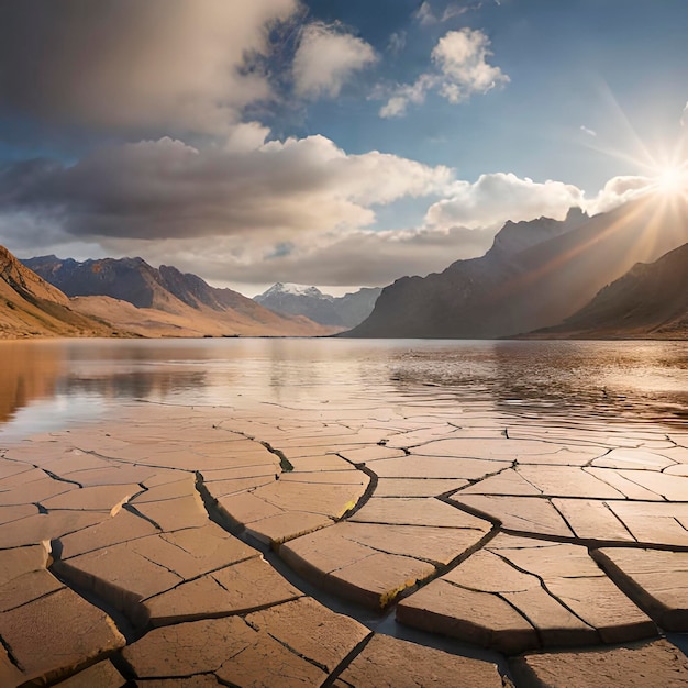 Cauce del río sin agua para la sequía