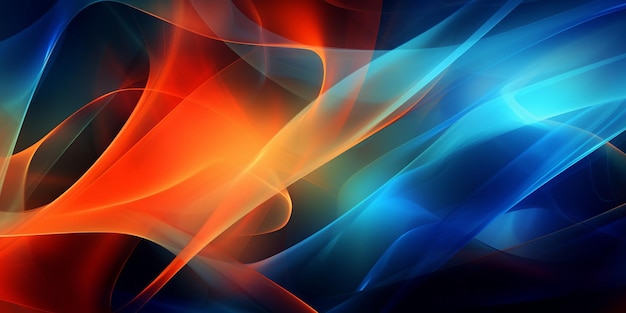 Cautivador fondo abstracto con una combinación de colores azul y naranja Generative Ai