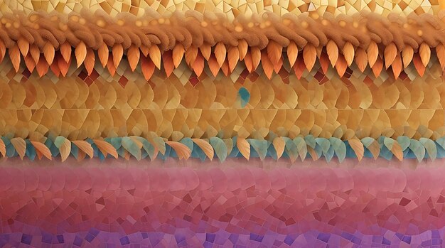 Un cautivador mosaico abstracto de plumas en un espectro de tonos vivos.