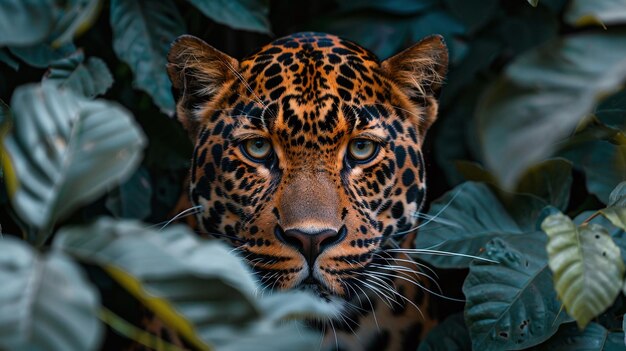 un cautivador retrato en primer plano de un gracioso leopardo pen_spark