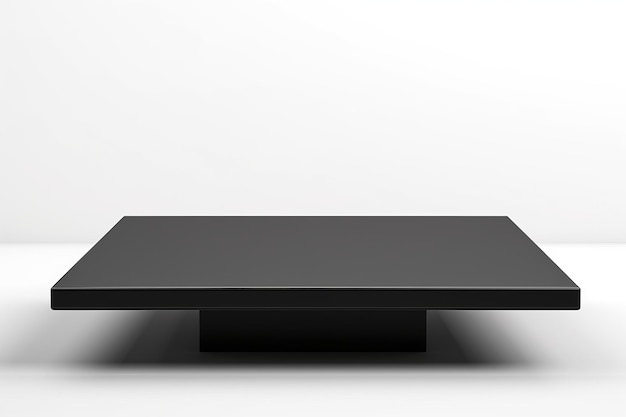El cautivador tablero de mesa negro en contraste se destaca sobre un lienzo blanco