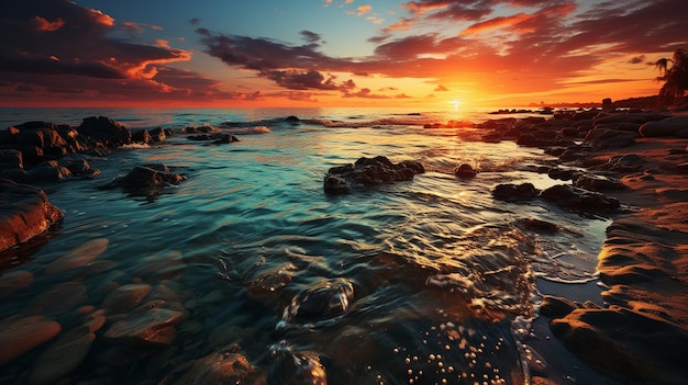 Las cautivadoras puestas de sol sobre el océano
