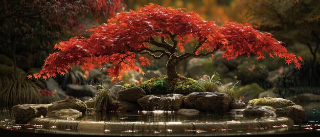 Los cautivadores colores del arce japonés en otoño