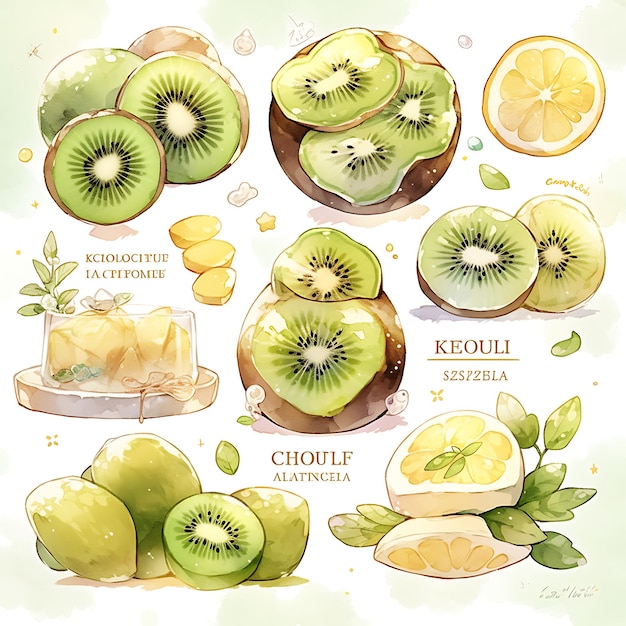 Cautivadores dibujos de frutas en acuarela para una experiencia divertida y colorida