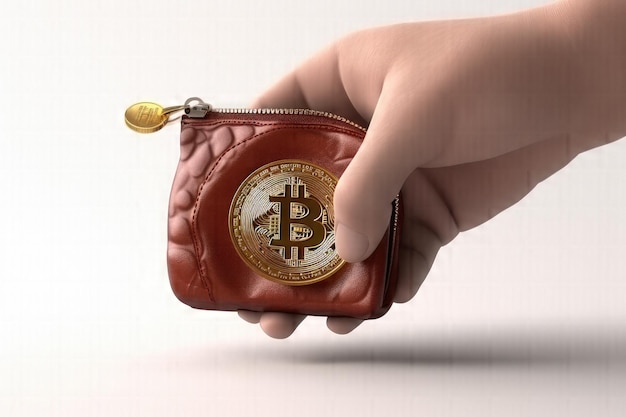 Cautivante renderizado 3D El arte de guardar monedas en la billetera
