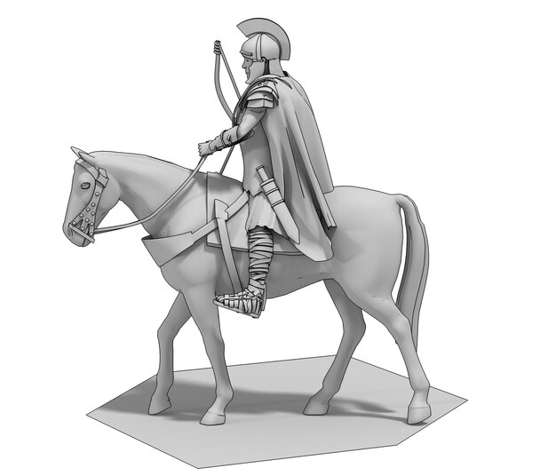 cavaleiro guerreiro a cavalo renderização 3D ilustração 3D