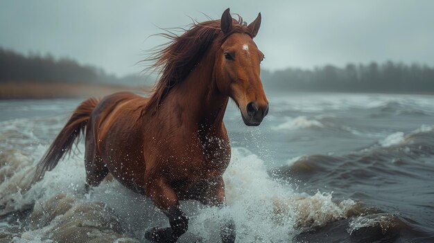 Cavalo à beira-mar