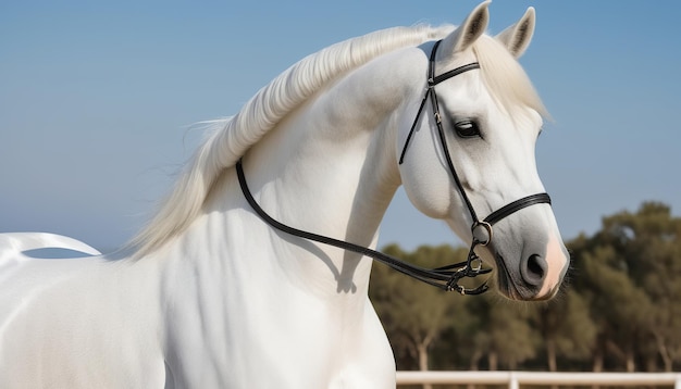 Cavalo andaluz em galope Um retrato da beleza equestre