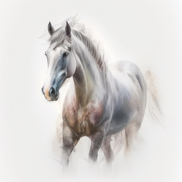 Cavalo Aquarela Arte Pastel