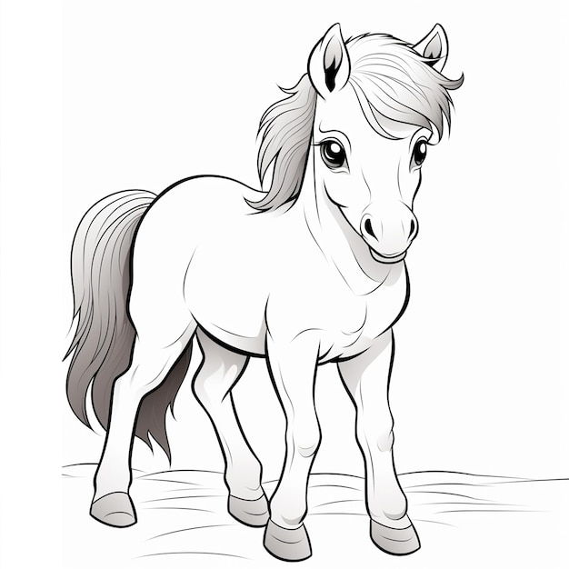 Cavalo bebê para crianças livro de colorir